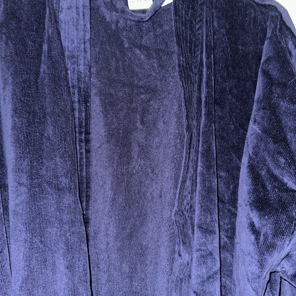 Navy blue terry cloth robe - Picture 2 of 2